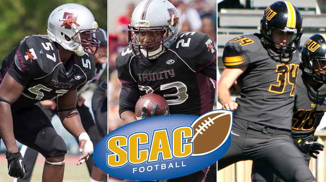 Trinity's King, Turner; TLU's Bradenburg Named SCAC Football Players of the Week