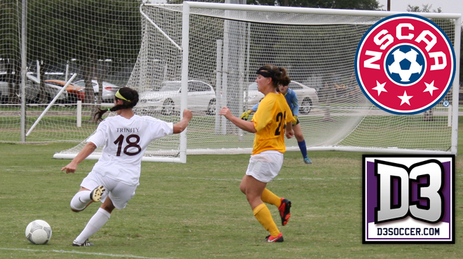 Trinity Second in the Latest NSCAA/Continental Tire Top 25 Women&rsquo;s Soccer Poll