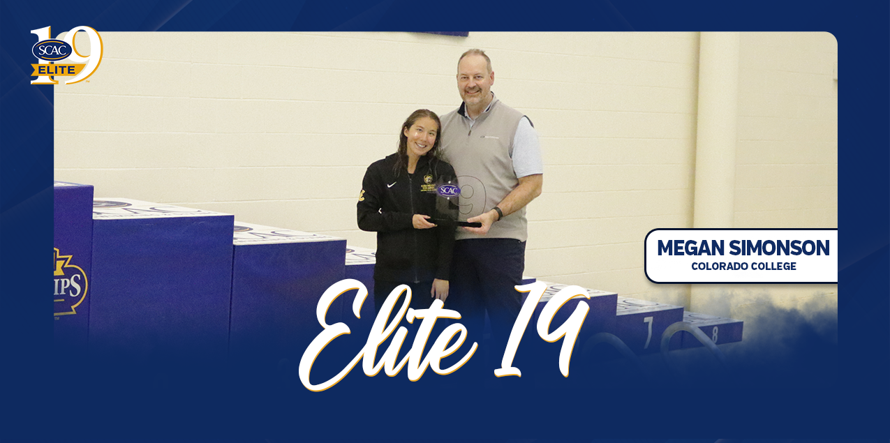 Colorado College's Simonson Collects Second Consecutive Women's Swimming & Diving Elite 19 Award